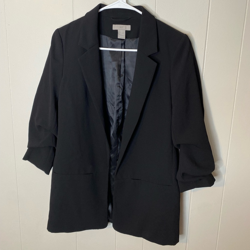 Gathered Sleeve Blazer